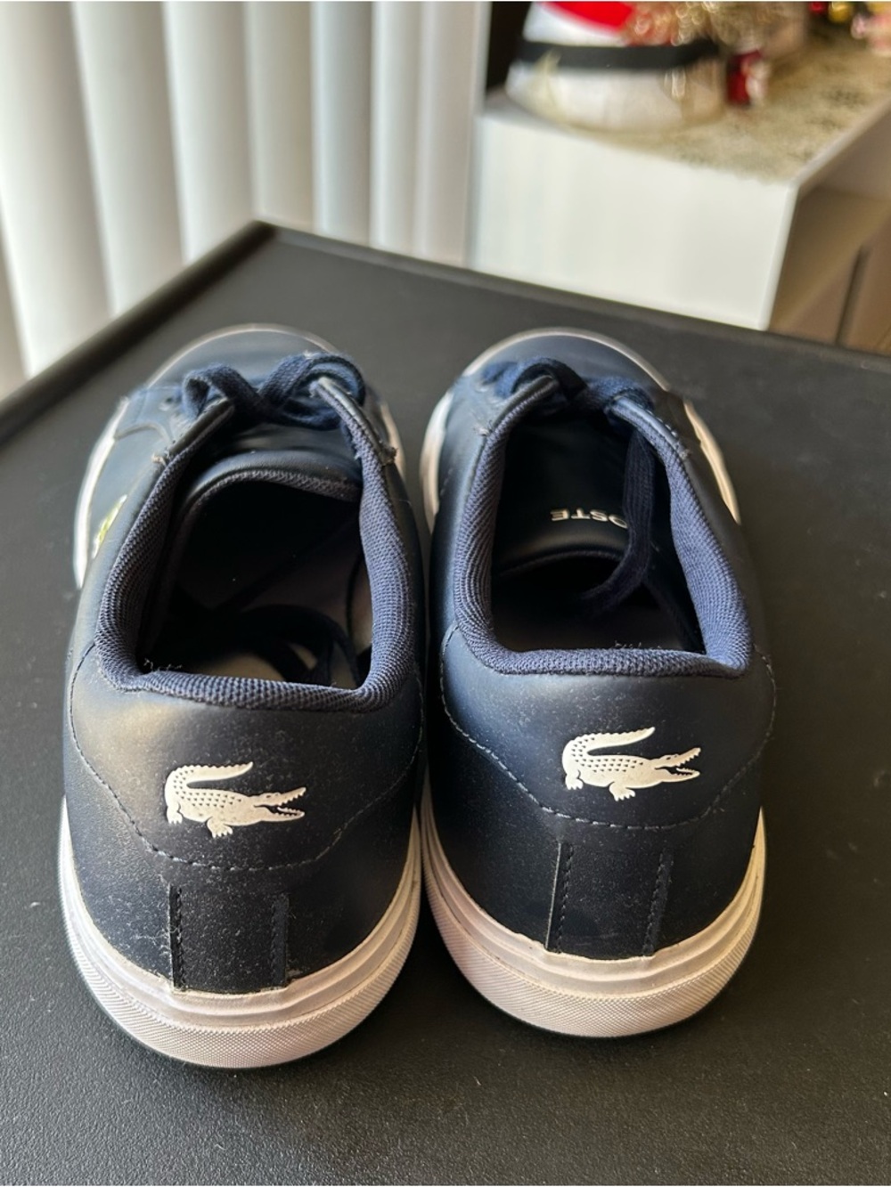 Lacoste Men’s Navy and White Croc Logo Sneakers